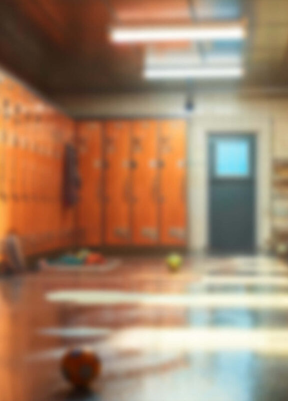 Background image of a sports locker room